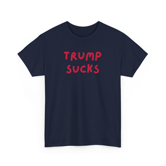 Trump Sucks | Unisex Heavy Cotton Tee | Grey & Navy