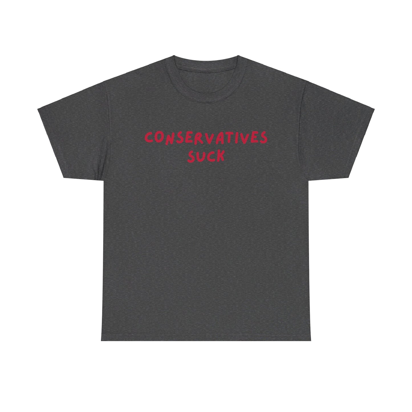 Conservative Sucks | Unisex Heavy Cotton Tee | Grey & Navy