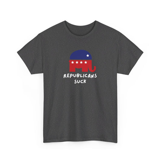 Republicans Sucks | Unisex Heavy Cotton "Speak Up" Venting Tee | Grey & Navy