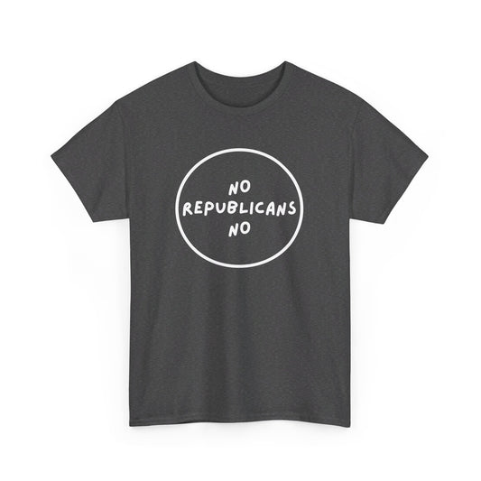 No Republicans No | Unisex Heavy Cotton "Speak Up" Venting Tee | Grey & Navy