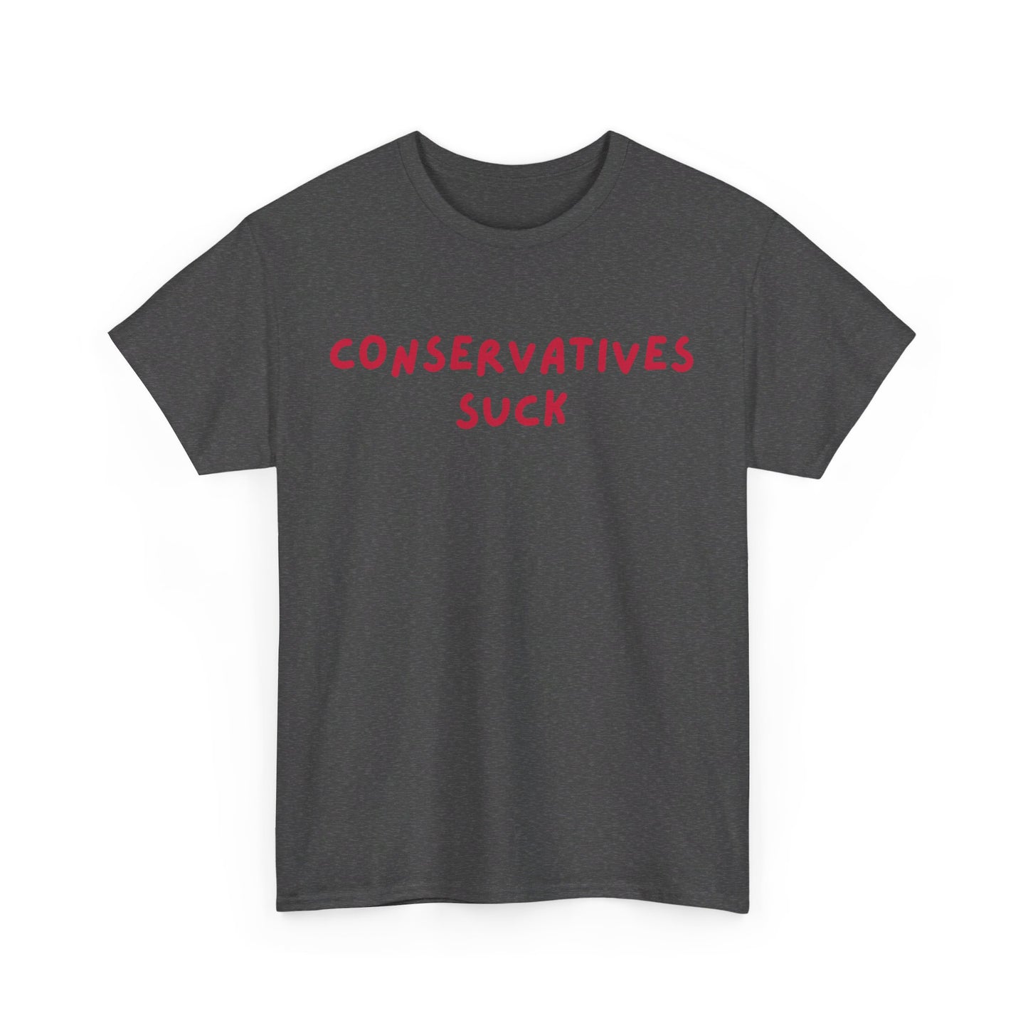 Conservative Sucks | Unisex Heavy Cotton Tee | Grey & Navy